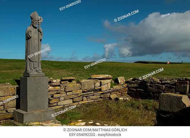Saint Patrick at Downpatrick head in ireland