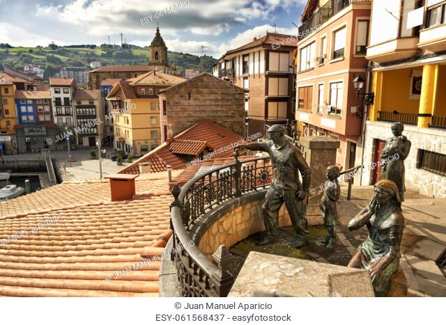 Monumento a los pescadores (Badatoz), Bermeo, Biscay, Basque Country, Euskadi, Euskal Herria, Spain, Europe