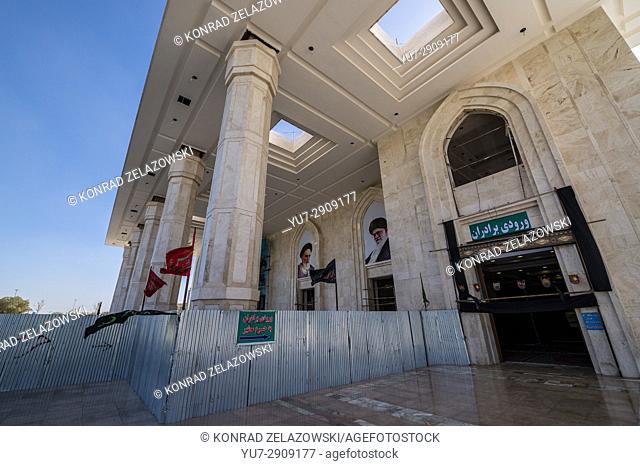 Men's entry to Mausoleum of Ayatollah Khomeini, houses the tomb of Ruhollah Khomeini and his family in Tehran city, capital of Iran and Tehran Province