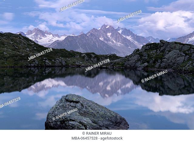 Lacs des Cheserys, Aiguille du tour, Aiguille du Chardonnet, Haute-Savoie, France
