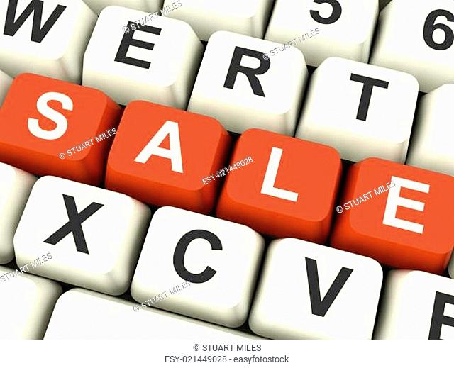 Keys Spelling Sale As Symbol for Discounts And Promotions