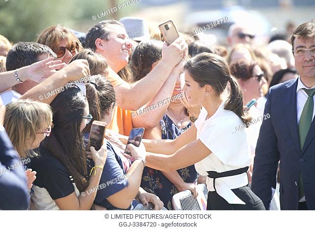Queen Letizia of Spain attends the Opening of the School Year 2019/2020 at 'Via Dalmacia' School on September 17, 2019 in Torrejoncillo, Spain