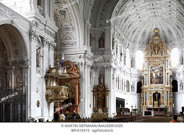 Interior, Kirche St. Michael Church, Munich, Bavaria, Germany