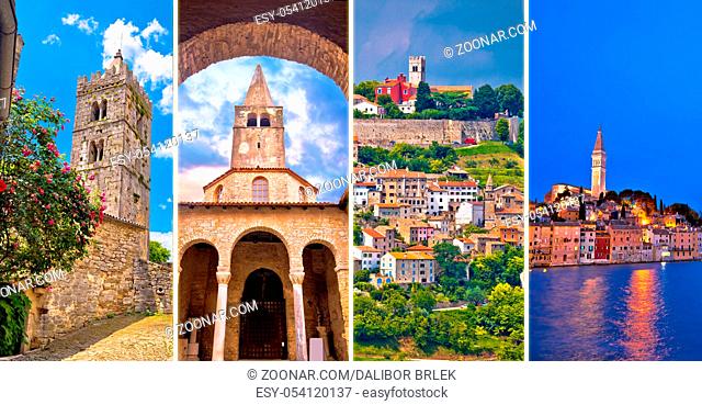 Istria peninsula tourist destination multiple photos collage postcard, Croatia