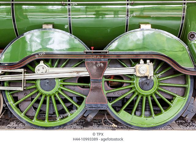 England, County Durham, Shildon, Locomotion National Railway Museum, Steam Train Wheels