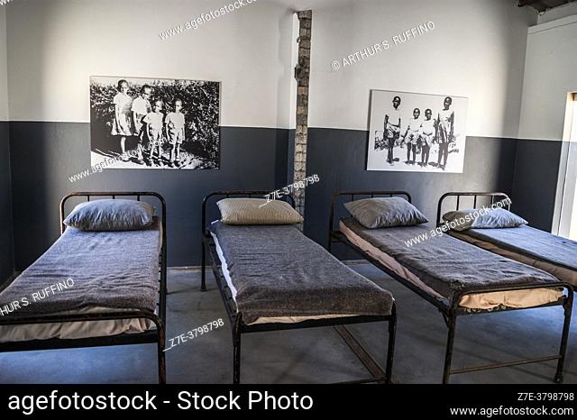 Robben Island Prison Museum. Building T160, sleeping quarter for Sobukwe children when visiting father. Table Bay, off Bloubergstrand coast, Cape Town