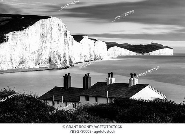 The Seven Sisters and Coastguard Cottages, Seaford, East Sussex, UK