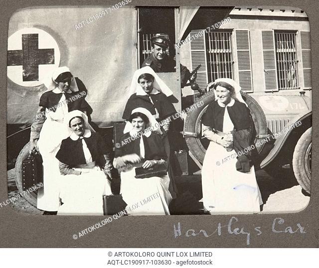 Digital Image - World War I, Group Portrait of Nurses & Soldier, Egypt, 1915-1917, Digital image of a photograph from an album compiled by Sister Selina Lily...