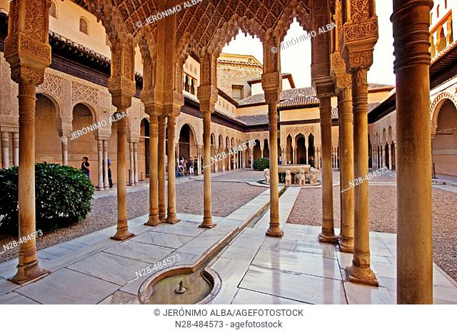 Patio de los Leones. Alhambra. Granada. Andalucia. Spain