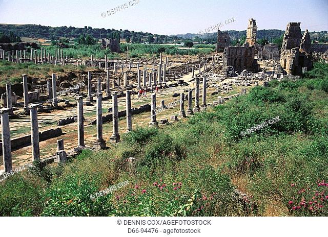 Ruins of the ancient city of Pergamon. Bergama, Turkey