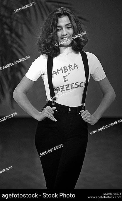 The Italian presenter and actress Ambra Angiolini..The television program, Non è la Rai celebrates 30 years since its first broadcast