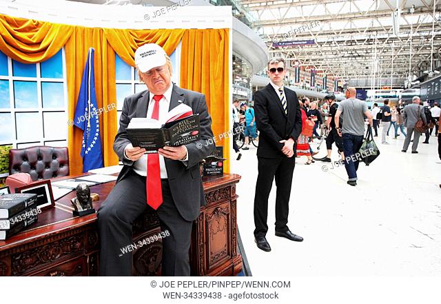 A President Trump lookalike brings The Oval Office to London's Waterloo Station to mark today's global release of James Patterson and Bill Clinton's co-authored...