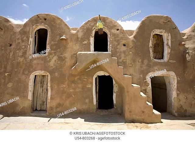 ANCIENT FORTIFIED GRANARYS IN SOUTH TUNISIAN DESERT