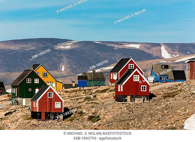 Inuit village, Ittoqqortoormiit, Scoresbysund, Northeast Greenland