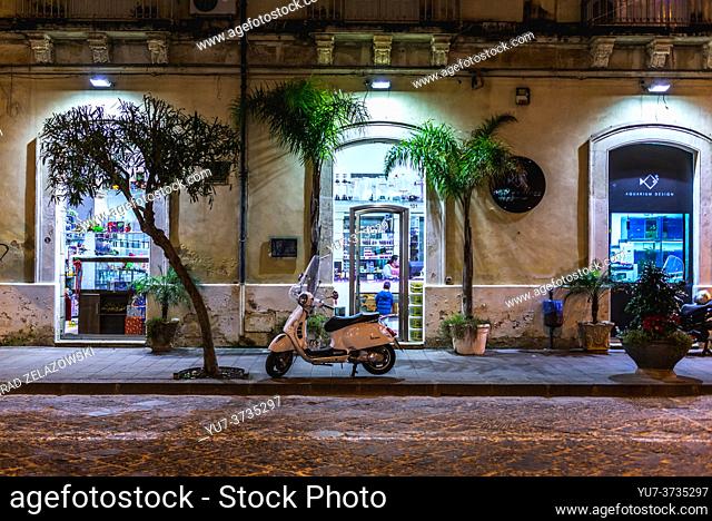 Umberto I street in Syracuse city, southeast corner of the island of Sicily, Italy