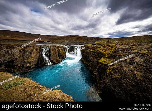 Waterfall, Sigöldufoss, FjallabaksleiÃ° NyrÃ°ri, Highlands, Iceland
