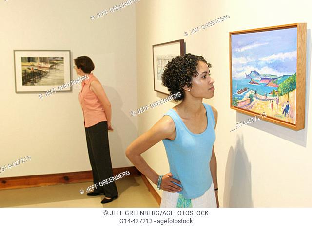 Wiregrass Museum of Art, paintings, visitor. Dothan, Wiregrass Region. Alabama. USA