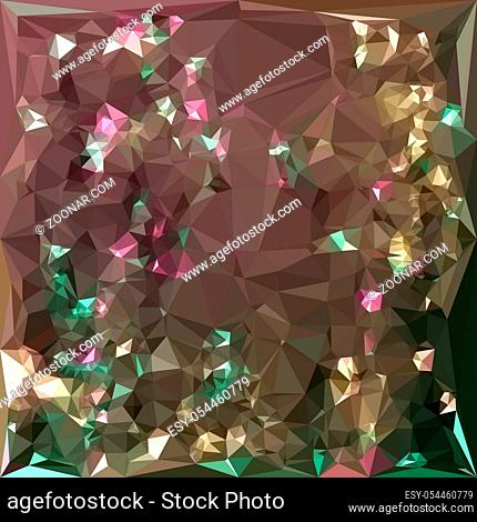 Low polygon style illustration of antique bronze abstract geometric background