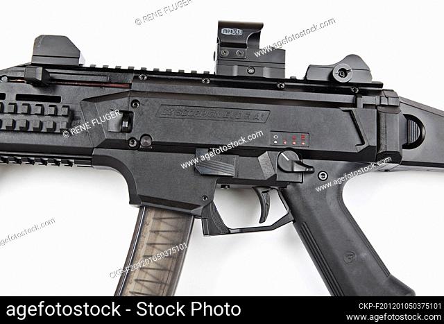 CZ SCORPION EVO 3 A1, submachine gun in cal. 9x19. Production of small arms in Ceska zbrojovka a.s, Uhersky Brod (CZUB) firearms factory in Uhersky Brod