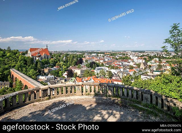 View of Mödling, at the back the Vienna Basin, Mödling, Lower Austria, Austria