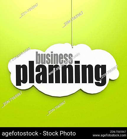 White cloud with business planning image with hi-res rendered artwork that could be used for any graphic design