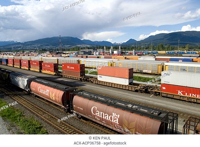 CP Rail yard in Port Coquitlam, BC, Canada