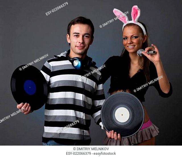 Male DJ and beautiful girl