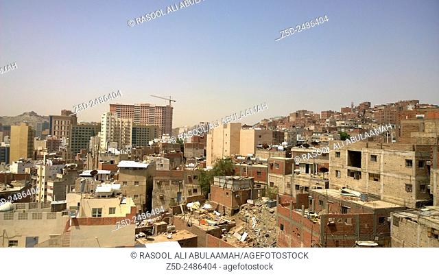 Picture of the city of Mecca Which show high buildings and residential complexes