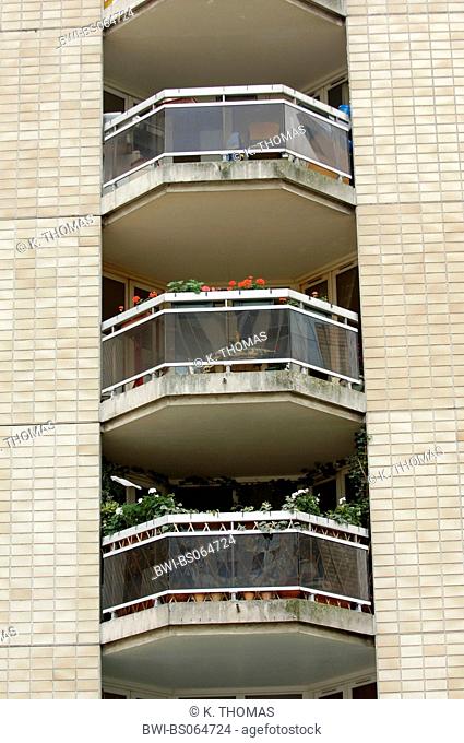 Paris, facade with balconies, France, Paris, La Defense