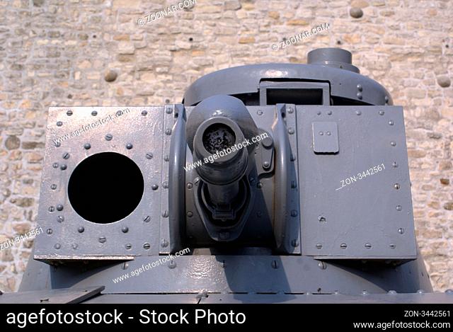 Turret of grey tank