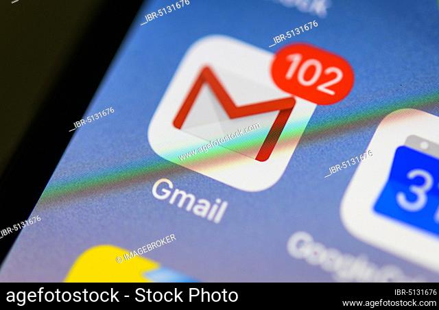 Gmail, gmail, email, icon, logo, display, iPhone, app icon, app, mobile phone, smartphone, iOS, detail, full format