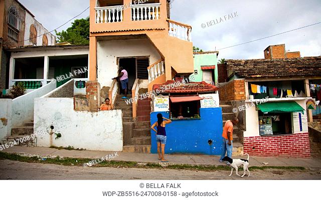 Crowded housing in a poor area of Trinidad, Cuba