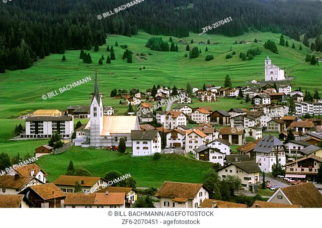 Village of Balzers in Liechtenstein in the mountains in the small country next to Switzerland