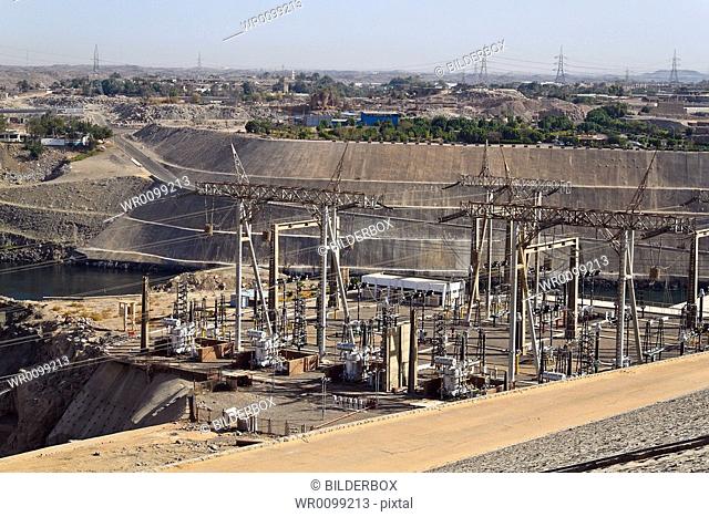 Egyptian power plant at Nasser Dam in Aswan