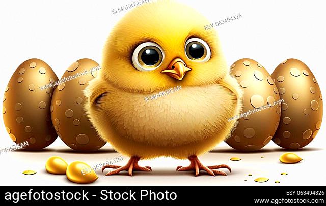 Cute cartoon caricatures Easter Chicks
