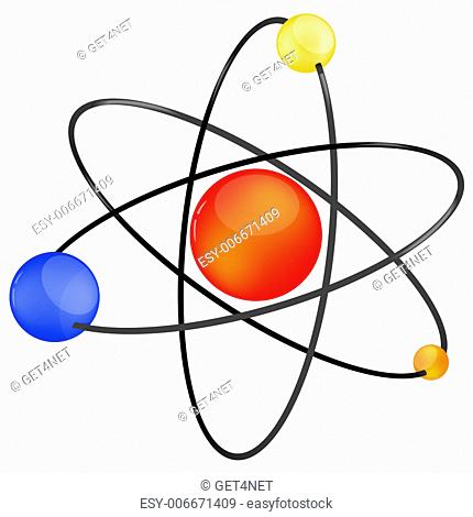 illustration of vector atom icon on isolated background