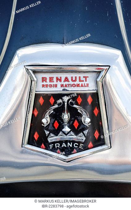 Early logo of the French car manufacturer Renault, festival of classic cars, Retro Classics meets Barock, Schloss Ludwigsburg Palace, Baden-Wuerttemberg