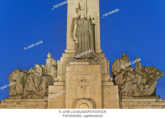 Monument to the Spanish Constitution of 1812 - detail. Cadiz. Region of Andalusia. Spain. Europe