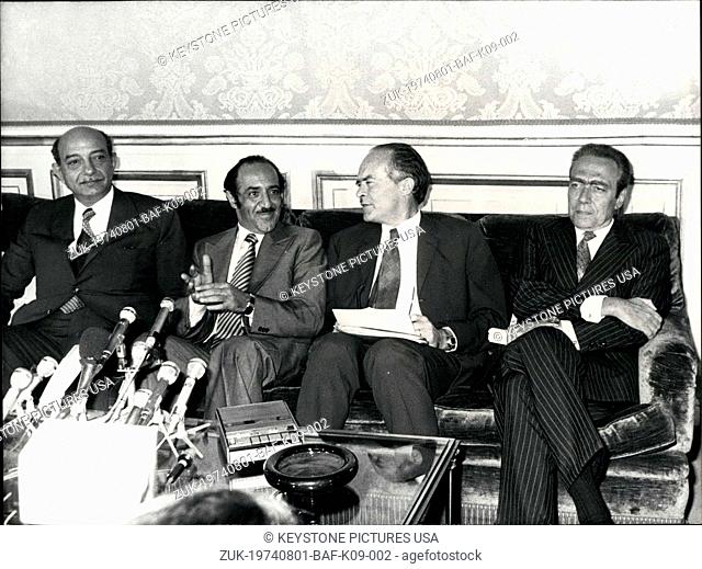 Aug. 01, 1974 - The press conference was held after preliminary conversations between the nine representatives of Western Europe and the 20 representatives of...