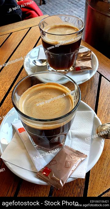 coffee served in glasses in prague