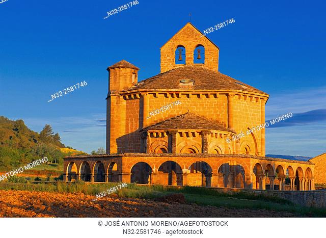 Santa María de Eunate, Romanesque church. Eunate Church, Road to Santiago. Way of St. James, Muruzábal, Navarre. Spain