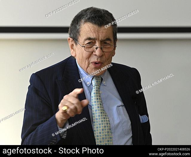 British barrister and Queen's Counsellor Geoffrey Nice lectures on issue of Tribunals at the Charles University in Prague, Czech Republic, February 14, 2022