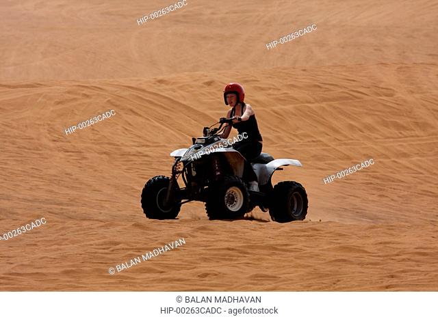 AN ATV AT THE DESERT SAFARI IN DUBAI