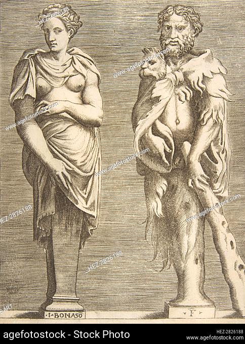 Terms of Hercules and Deianira, ca. 1531-76., ca. 1531-76. Creator: Giulio Bonasone