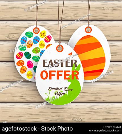 Price sticker with text Easter Offer. Eps 10 vector file
