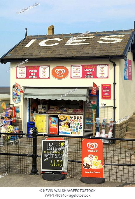Ice cream kiosk on the Esplanade, Fleetwood, Lancashire, North West England