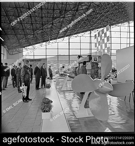***SEPTEMBER, 1967 FILE PHOTO*** Presentation of Skoda Plzen marine diesel engine with shaft guide and propeller during the 9th international fair in Brno