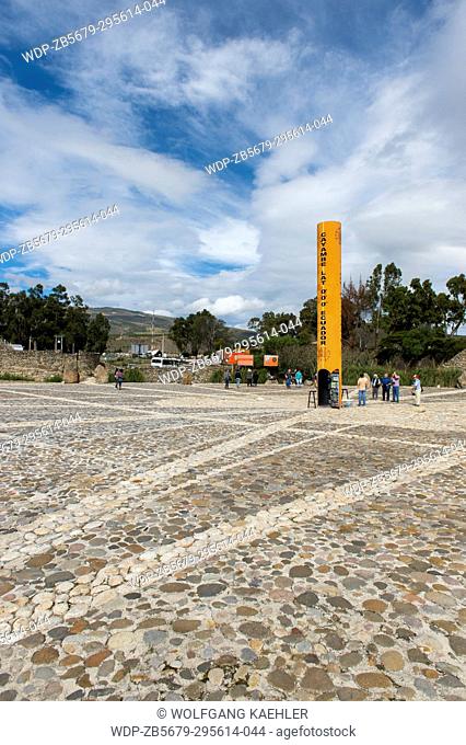 The Quitsato equator monument and sundial near Cayambe in the highlands of Ecuador near Quito