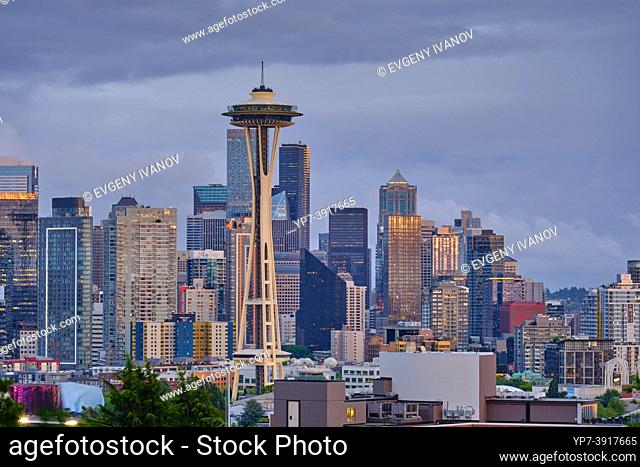 Space Needle and downtown panorama, Seattle, Washington