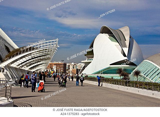 Spain, Valencia City, The City of Arts and Science built by Calatrava, Panorama
